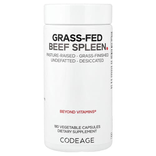 Codeage, Grass-Fed Beef Spleen, 180 Vegetable Capsules (500 mg per Capsule)
