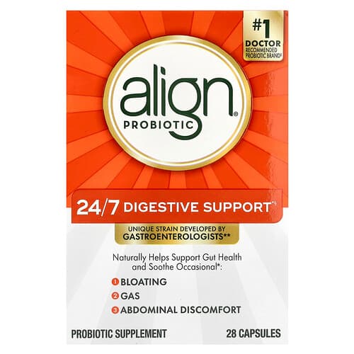Align Probiotics, 24/7 Digestive Support, Probiotic Supplement, 28 Capsules