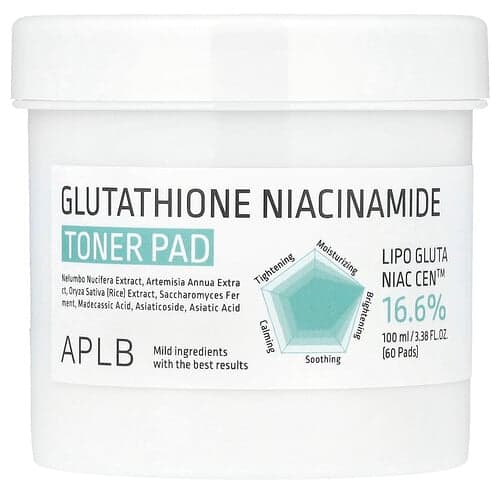 APLB, Glutathione Niacinamide, Toner Pad, 60 Pads, 3.38 fl oz (100 ml)