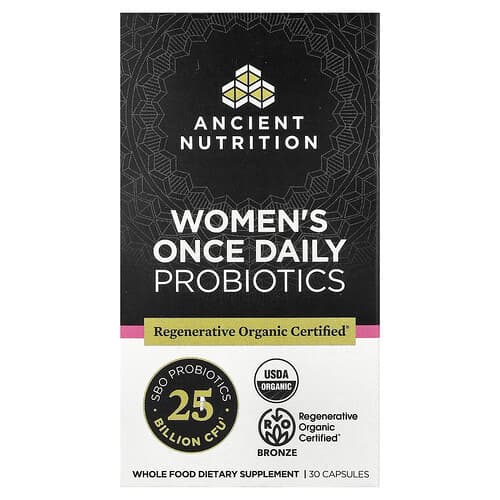 Ancient Nutrition, Women's Once Daily Probiotics, 25 Billion CFU, 30 Capsules