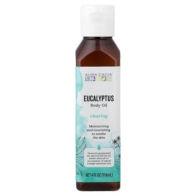 Aura Cacia, Body Oil, Clearing, Eucalyptus, 4 fl oz (118 ml)