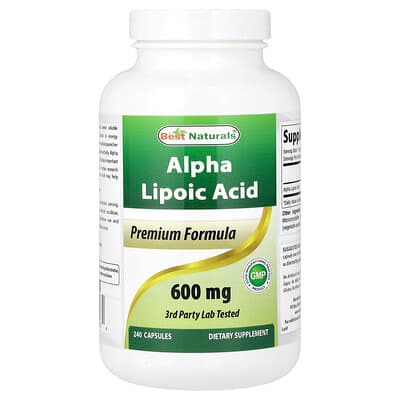 Best Naturals, Alpha Lipoic Acid, 600 mg, 240 Capsules