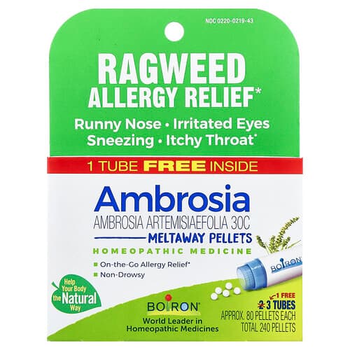 Boiron, Ambrosia, Meltaway Pellets, 30C, 3 Tubes, 80 Pellets Each