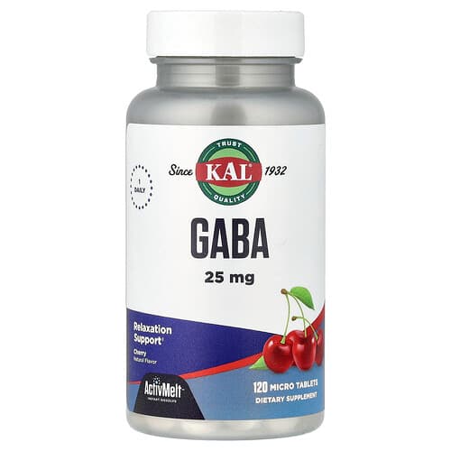 KAL, GABA, Cherry, 25 mg , 120 Micro Tablets