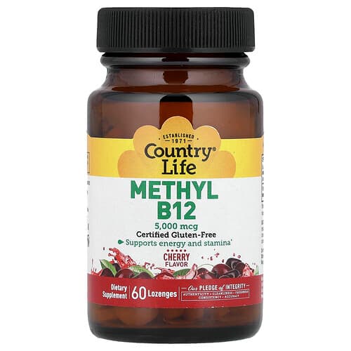 Country Life, Methyl B12, Cherry, 5,000 mcg, 60 Lozenges