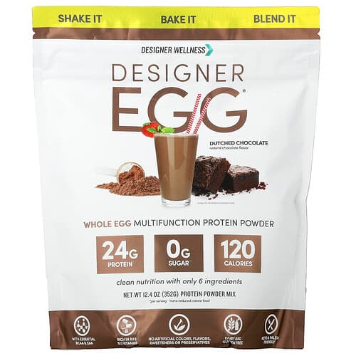 Designer Wellness, Designer Egg®, Whole Egg Multifunction Protein Powder, Dutched Chocolate, 12.4 oz (352 g)