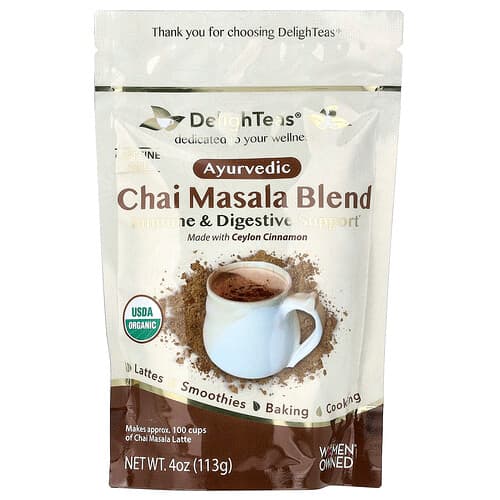 DelighTeas, Ayurvedic Chai Masala Blend, Caffeine Free, 4 oz (113 g)