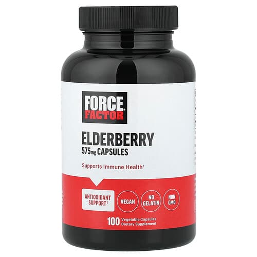 Force Factor, Elderberry, 575 mg, 100 Vegetable Capsules