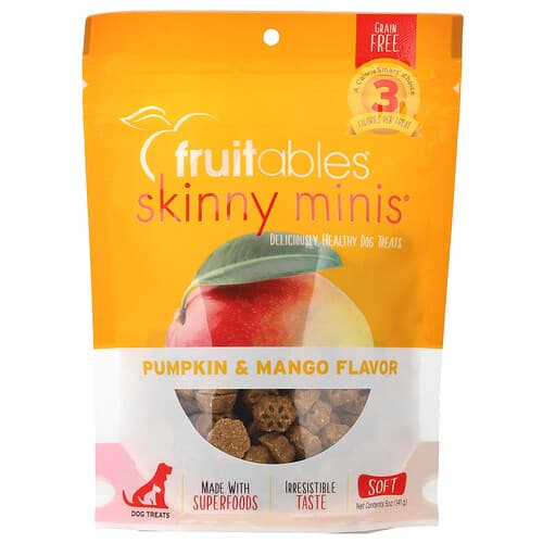 Fruitables, Skinny Minis®, Dog Treats, Soft, Pumpkin & Mango, 5 oz (141 g)