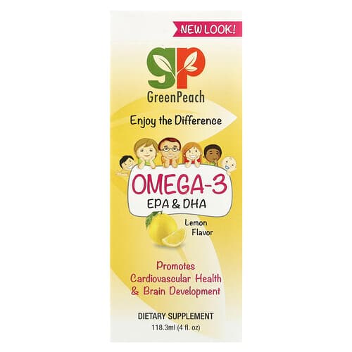 GreenPeach, Omega 3 EPA & DHA, Lemon, 4 fl.oz (118.3 ml)