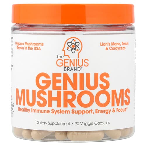 The Genius Brand, Genius Mushrooms, 90 Veggie Capsules