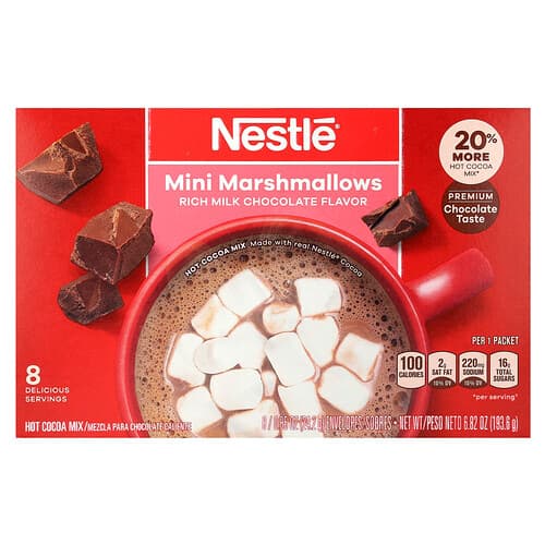 Nestle Hot Cocoa Mix, Mini Marshmallows, Rich Milk Chocolate, 8 Packets, 0.85 oz (24.2 g)