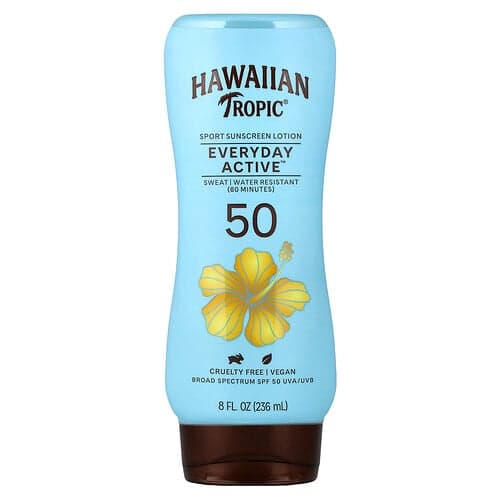 Hawaiian Tropic, Everyday Active™, Sport Sunscreen Lotion, SPF 50, Light Tropical, 8 fl. oz (236 ml)