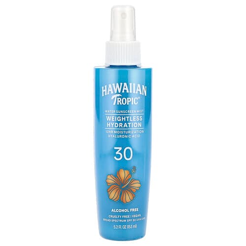 Hawaiian Tropic, Weightless Hydration, Water Sunscreen Mist, SPF 30, 5.2 fl oz (153 ml)