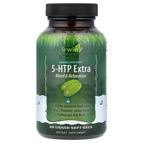 Irwin Naturals, Double Potency, 5-HTP Extra®, 60 Liquid Soft-Gels