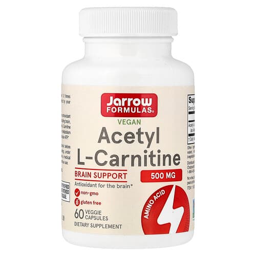 Jarrow Formulas, Vegan Acetyl L-Carnitine, 500 mg, 60 Veggie Capsules
