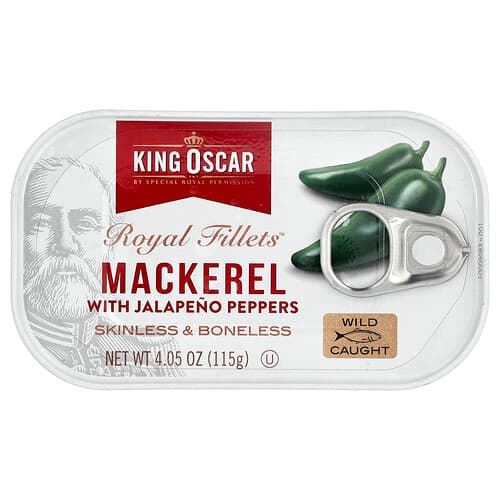 King Oscar, Royal Fillets™, Mackerel With Jalapeno Peppers, 4.05 oz (115 g)