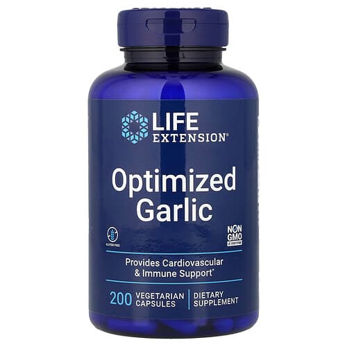 Life Extension, Optimized Garlic, 200 Vegetarian Capsules (600 mg per Capsule)