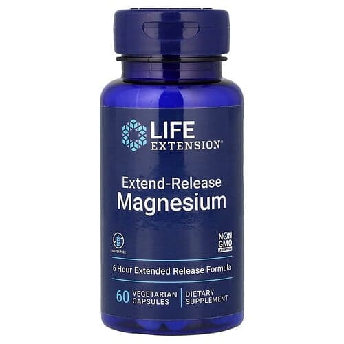 Life Extension, Magnesium, Extend-Release , 60 Vegetarian Capsules (250 mg per Capsule)