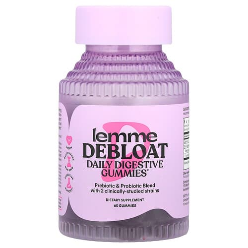 Lemme, Debloat, Daily Digestive Probiotic Gummies, 60 Gummies