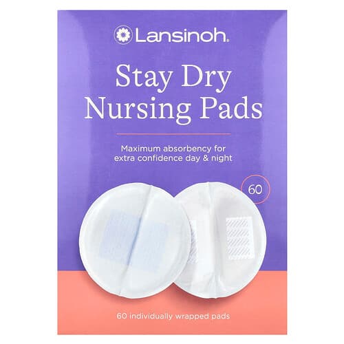 Lansinoh, Stay Dry Nursing Pads, 60 Individually Wrapped Pads