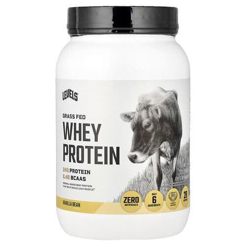 Levels, Grass Fed Whey Protein Powder, Vanilla Bean, 2 lb (907 g)
