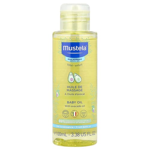 Mustela, Baby Oil with Avocado Oil, 3.38 fl oz (100 ml)