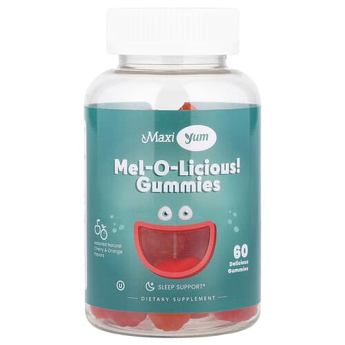 Maxi Health, Mel-O-Licious! Gummies, Natural Cherry & Orange, 60 Gummies (1 mg per Gummy)