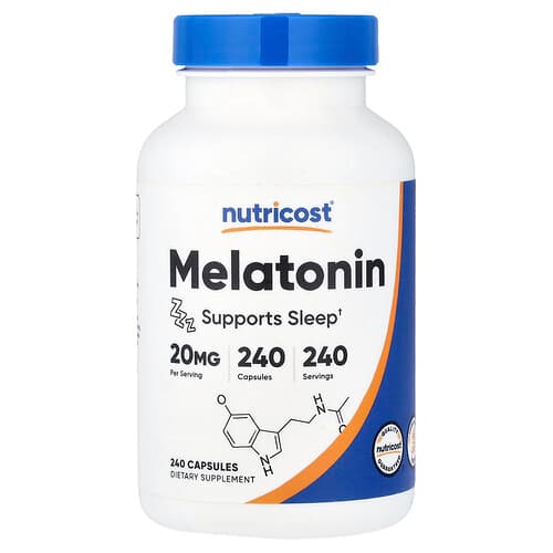 Nutricost, Melatonin , 20 mg, 240 Capsules