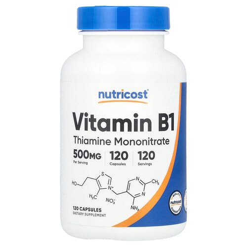 Nutricost, Vitamin B1, 500 mg, 120 Capsules