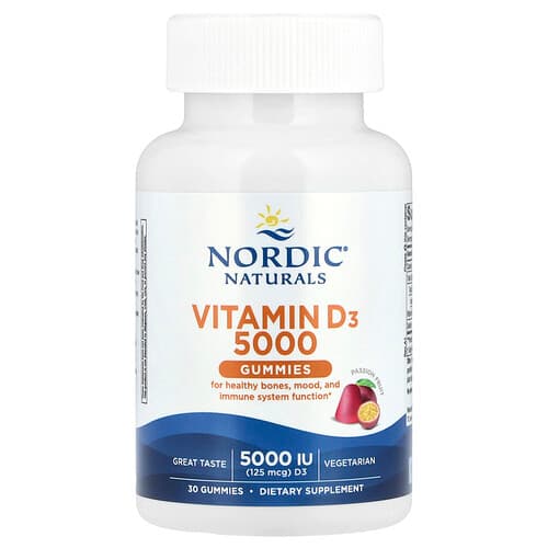 Nordic Naturals, Vitamin D3 5000 Gummies, Passion Fruit, 30 Gummies