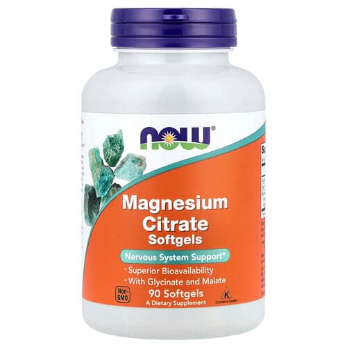 NOW Foods, Magnesium Citrate, 90 Softgels (133 mg per Softgel)