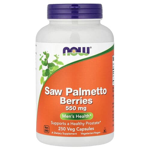 NOW Foods, Saw Palmetto Berries, 550 mg, 250 Veg Capsules