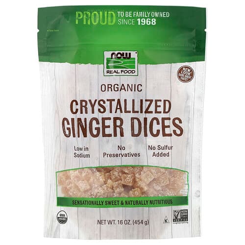 NOW Foods, Real Food, Organic Crystallized Ginger Dices, 16 oz (454 g)