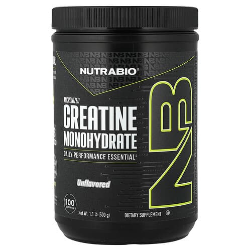 NutraBio, Micronized Creatine Monohydrate, Unflavored, 1.1 lb (500 g)