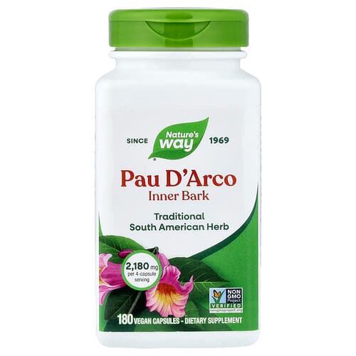 Nature's Way, Pau D'Arco Inner Bark, 180 Vegan Capsules (545 mg per Capsule)