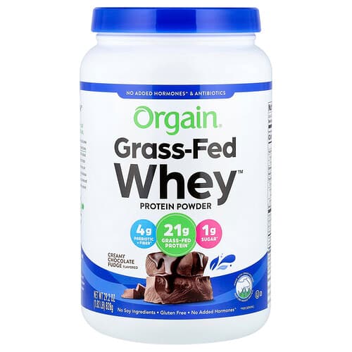 Orgain, Grass-Fed Whey™ Protein Powder, Creamy Chocolate Fudge, 1.82 lb (828 g)