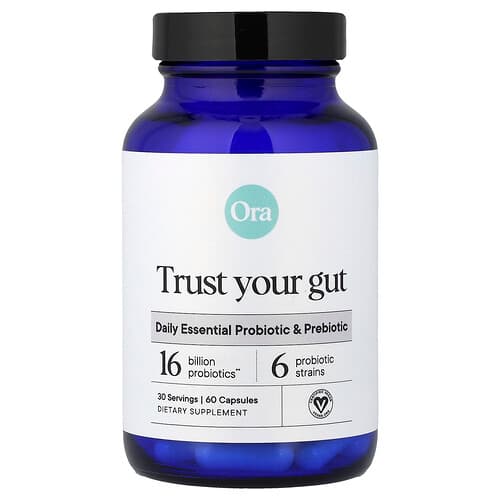 Ora, Trust Your Gut, Daily Essential Probiotic & Prebiotic, 60 Capsules