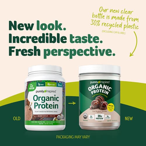 Purely Inspired, Organic Protein Powder, Rich Decadent Chocolate, 1.25 lbs (560 g)