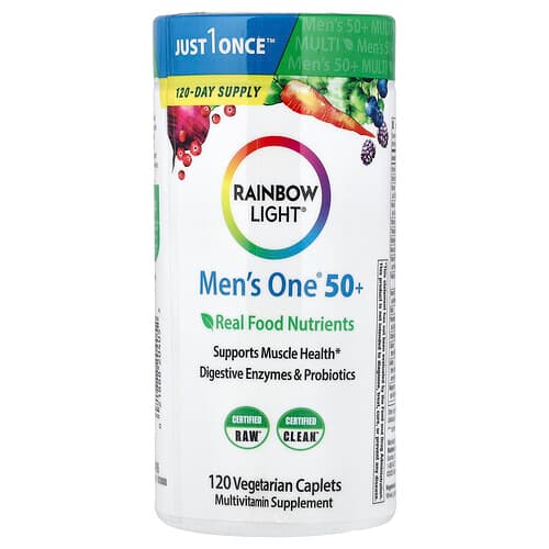 Rainbow Light, Men's One® 50+, Real Food Nutrients, 120 Vegetarian Caplets