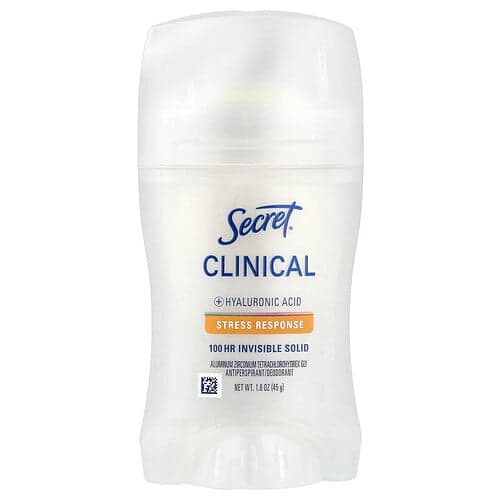 Secret, Clinical 100 HR Invisible Solid Antiperspirant/Deodorant, Stress Response, 1.6 oz (45 g)