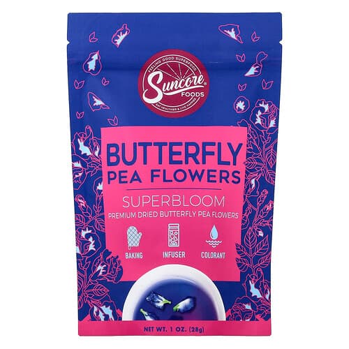 Suncore Foods, Butterfly Pea Flowers, 1 oz (28 g)