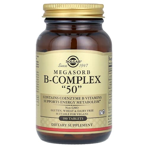 Solgar, Megasorb B-Complex 50, 100 Tablets