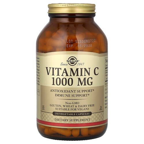 Solgar, Vitamin C, 1,000 mg, 250 Vegetable Capsules