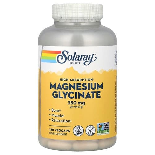 Solaray, High Absorption Magnesium Glycinate, 120 VegCaps