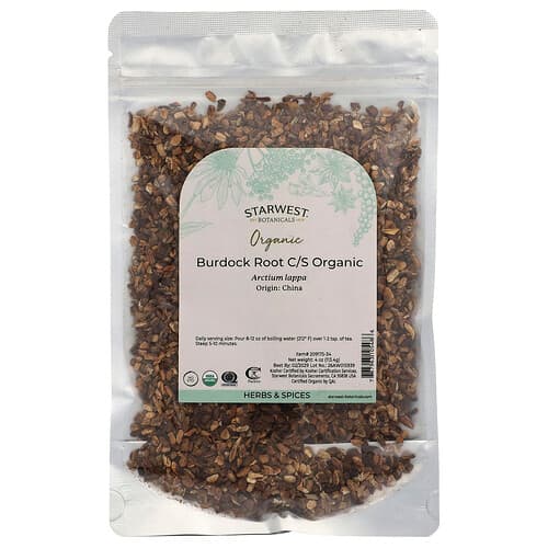 Starwest Botanicals, Organic Burdock Root C/S, 4 oz (113.4 g)
