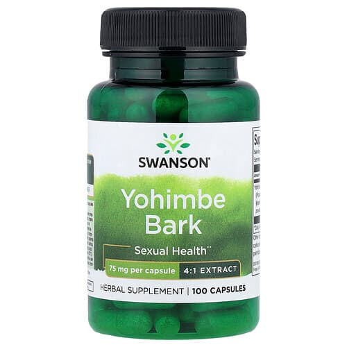 Swanson Vitamins, Yohimbe Bark, 75 mg, 100 Capsules