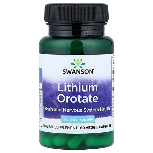 Swanson Vitamins, Lithium Orotate, 5 mg, 60 Veggie Capsules