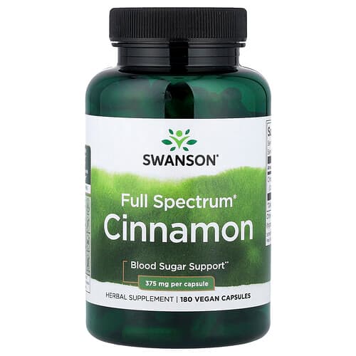 Swanson Vitamins, Full Spectrum® Cinnamon, 180 Vegan Capsules (375 mg per Capsule)