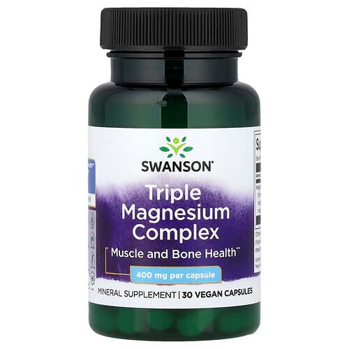 Swanson Vitamins, Triple Magnesium Complex, 400 mg, 30 Vegan Capsules